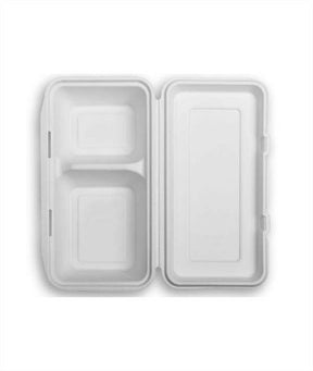 CONTENITORE 2 SCOMPARTI CON COPERCHIO H7 CM 27X15 
COMPOSTABILE PZ 50