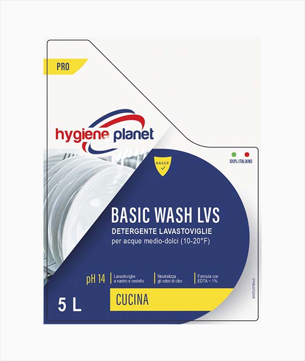 DETERGENTE LAVASTOVIGLIE BASIC WASH ACQUE MEDIE HYGIENE PLANET KG 6