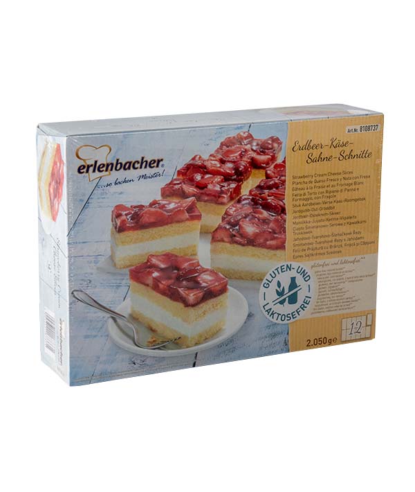 TORTA FRAGOLA/PANNA 12F RETTANG. S/GLUT S/LATT ERLENBACHER KG 2,05